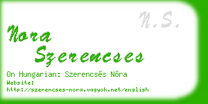 nora szerencses business card