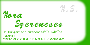 nora szerencses business card